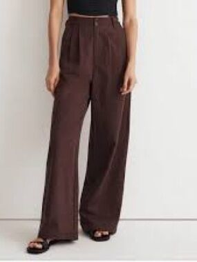 Petite Harlow Wide-Leg Brown Women's Pants